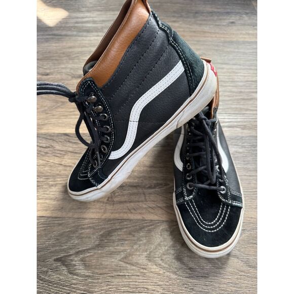 Vans Scotchguard Insulated Leather Black Mens Sneakers Size 8 - Picture 3 of 7